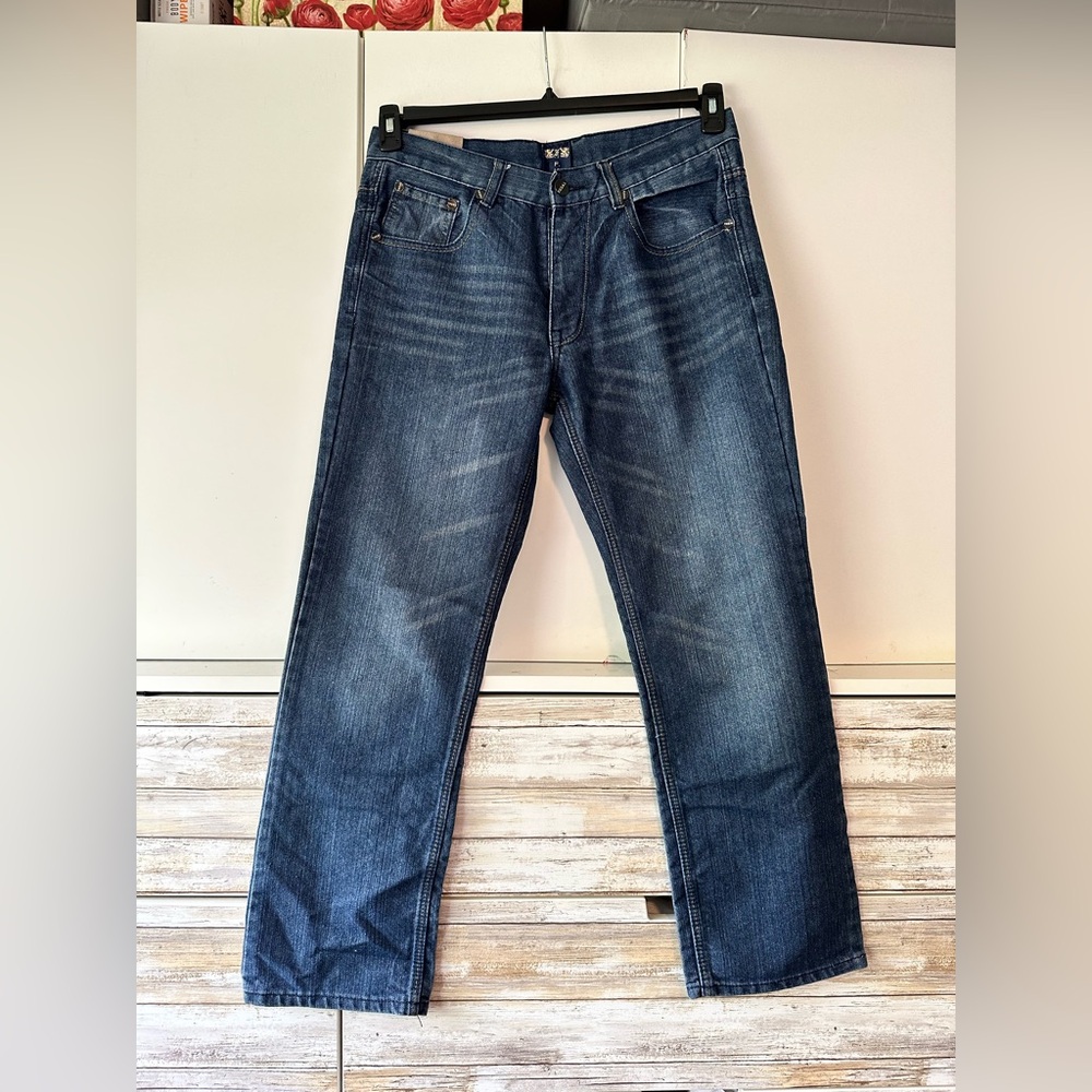 👖 F.U.S.A.I Jeans 34x30 Straight Fit Dark Wash Denim